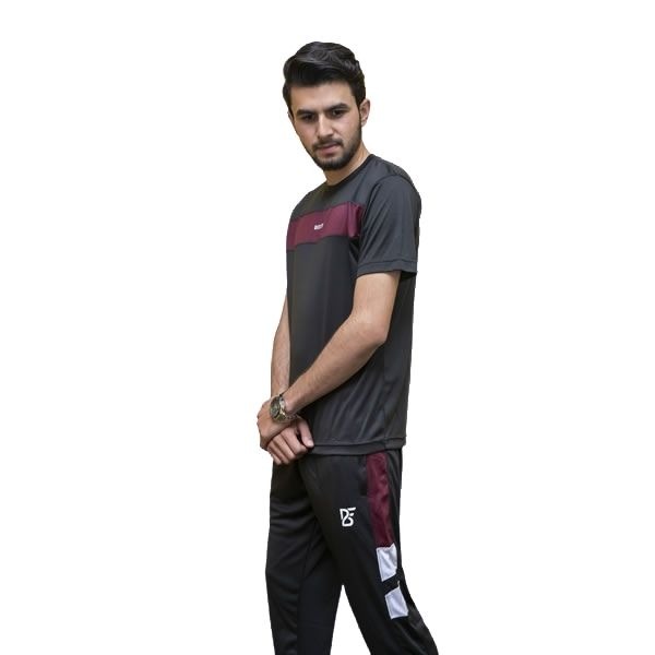 Black & Maroon (CP) - DriFit Summer Tracksuit - BM(CP)-TS-05-4 Black & Maroon (CP) - DriFit Summer Tracksuit - BM(CP)-TS-05-4