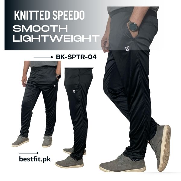 Black Men's Dri-Fit Speedo Trousers BK-SPTR-04 - 6 Black Men's Dri-Fit Speedo Trousers