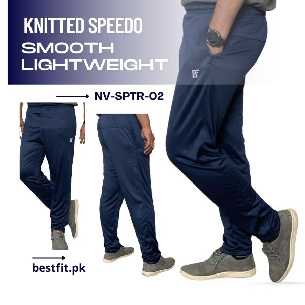 Navy Men's Dri-Fit Speedo Trousers NV-SPTR-02 - 6 Navy Men's Dri-Fit Speedo Trousers - 6